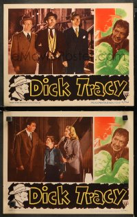 3g0694 DICK TRACY 2 LCs 1945 detective Morgan Conway & Anne Jeffreys with Mike Mazurki as Splitface!