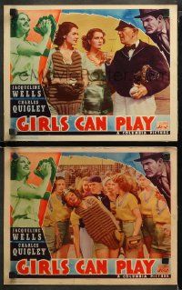 3g0704 GIRLS CAN PLAY 2 LCs 1937 Julie Bishop, baseball, both with sexy Rita Hayworth, ultra-rare!