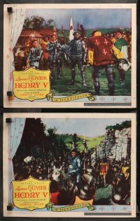 3g0713 HENRY V 2 LCs R1948 Laurence Olivier in full armor in William Shakespeare's classic play!