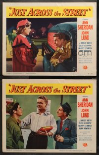 3g0721 JUST ACROSS THE STREET 2 LCs 1952 sexy Ann Sheridan did it for laughs & a little lovin!