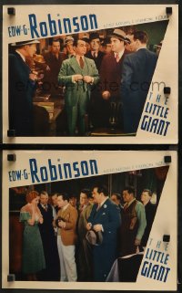 3g0732 LITTLE GIANT 2 LCs 1933 Edward G. Robinson, pretty Mary Astor shocked by tommy gun in one!
