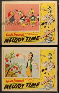 3g0738 MELODY TIME 2 LCs 1948 Disney, Donald Duck, Jose Carioca & Aracuan Bird, Joe, Little Toot!