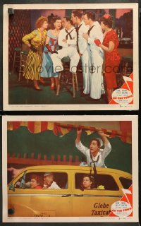 3g0747 ON THE TOWN 2 LCs 1949 Gene Kelly, Frank Sinatra, sexy Ann Miller, Garrett, Donen!