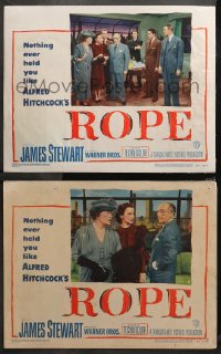 3g0755 ROPE 2 LCs 1948 Farley Granger & John Dall, James Stewart, Alfred Hitchcock classic!