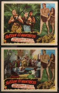 3g0768 TARZAN & THE HUNTRESS 2 LCs 1947 Johnny Weissmuller, Brenda Joyce & Johnny Sheffield!