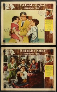 3g0772 TO KILL A MOCKINGBIRD 2 LCs 1963 w/best close up of Gregory Peck as Atticus with Jem & Scout!