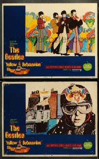 3g0783 YELLOW SUBMARINE 2 LCs 1968 psychedelic cartoon images of Beatles John, Paul, Ringo & George!