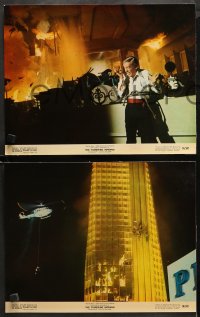 3g0522 TOWERING INFERNO 5 color 11x14 stills 1974 Fire Chief Steve McQueen & firefighters, fire images