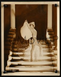 3g1167 JOAN CRAWFORD 2 8x10 stills 1933 on stairs in absolutely amazing dress from Dancing Lady!