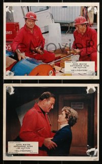 3g0814 HELLFIGHTERS 6 color English FOH LCs 1969 John Wayne as fireman Red Adair, Katharine Ross!