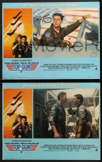 3g0366 TOP GUN 8 English LCs 1986 great images of Tom Cruise & Kelly McGillis, Navy fighter jets!