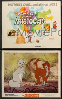 3g0027 ARISTOCATS 9 LCs 1971 Walt Disney feline jazz musical cartoon, great colorful images!