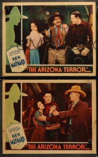 3g0408 ARIZONA TERROR 7 LCs 1931 western cowboy images of Ken Maynard, pretty Lina Basquette!
