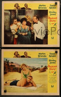 3g0075 BEDTIME STORY 8 LCs 1964 Marlon Brando, David Niven & Shirley Jones, Dirty Rotten Scoundrels!