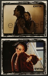 3g0460 EVITA 6 LCs 1996 glamorous Madonna as Eva Peron, Antonio Banderas, Alan Parker
