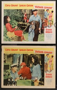 3g0461 FATHER GOOSE 6 LCs 1965 cool images of grizzled sea captain Cary Grant & pretty Leslie Caron!