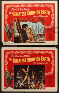 3g0618 GREATEST SHOW ON EARTH 3 LCs 1952 DeMille circus classic, Charlton Heston, Hutton, Grahame!