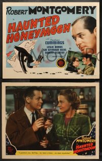 3g0169 HAUNTED HONEYMOON 8 LCs 1940 Robert Montgomery & bride Constance Cummings, rare complete set!