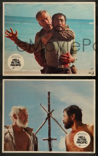 3g0172 HELL IN THE PACIFIC 8 LCs 1969 Lee Marvin & Toshiro Mifune trapped on an island together!