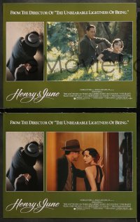 3g0173 HENRY & JUNE 8 LCs 1990 Uma Thurman, Fred Ward, the first movie with NC-17 rating!
