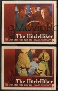 3g0178 HITCH-HIKER 8 LCs 1953 film noir images of Frank Lovejoy, Edmon O'Brien, and William Talman!