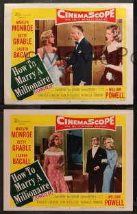 3g0550 HOW TO MARRY A MILLIONAIRE 4 LCs 1953 sexy Marilyn Monroe, Betty Grable & Lauren Bacall!