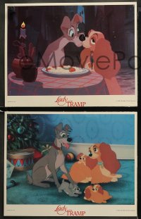 3g0202 LADY & THE TRAMP 8 LCs R1986 Walt Disney romantic canine dog classic cartoon!