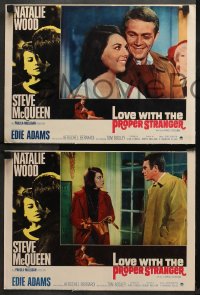3g0217 LOVE WITH THE PROPER STRANGER 8 LCs 1964 great images of Steve McQueen, Natalie Wood!