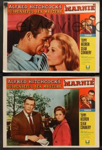3g0224 MARNIE 8 LCs 1964 Sean Connery & Tippi Hedren in Alfred Hitchcock's suspenseful sex mystery!