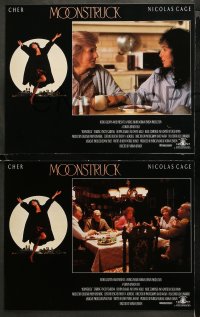 3g0232 MOONSTRUCK 8 LCs 1987 Nicholas Cage, Olympia Dukakis, Cher, directed by Norman Jewison!