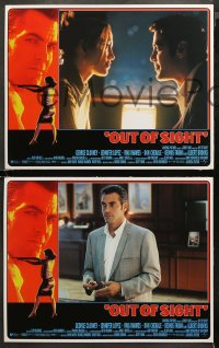 3g0255 OUT OF SIGHT 8 LCs 1998 George Clooney, Jennifer Lopez, directed by Steven Soderbergh!