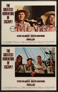 3g0263 PAPILLON 8 Columbia LCs 1973 Steve McQueen & Dustin Hoffman escape Devil's Island!