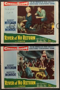 3g0471 RIVER OF NO RETURN 6 LCs 1954 sexy Marilyn Monroe, Robert Mitchum & Tommy Rettig!
