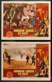 3g0295 ROBINSON CRUSOE ON MARS 8 LCs 1964 sci-fi images w/ Paul Mantee, Adam West, & a monkey!