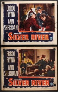 3g0653 SILVER RIVER 3 LCs 1948 cowboy Errol Flynn gambles for his life & sexy Ann Sheridan!