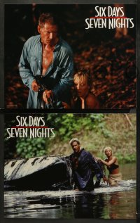 3g0316 SIX DAYS SEVEN NIGHTS 8 LCs 1998 Ivan Reitman, Harrison Ford & Anne Heche stranded on island!