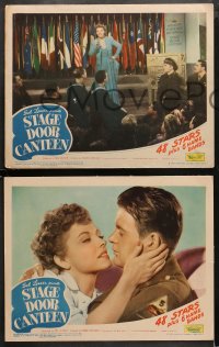 3g0578 STAGE DOOR CANTEEN 4 LCs 1943 Harpo Marx, Merle Oberon & United Artists WWII all-stars!