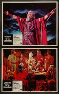 3g0353 TEN COMMANDMENTS 8 LCs R1972 Charlton Heston as Moses, Cecil B. DeMille epic classic!