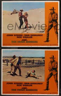 3g0662 TRAIN ROBBERS 3 LCs 1973 great cowboy western images of big John Wayne, sexy Ann-Margret!