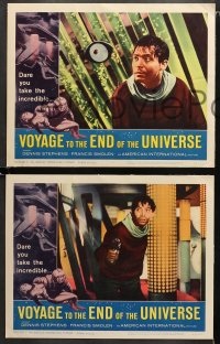 3g0666 VOYAGE TO THE END OF THE UNIVERSE 3 LCs 1964 AIP, Ikarie XB 1, outer space sci-fi border art!