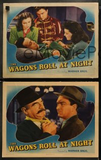 3g0667 WAGONS ROLL AT NIGHT 3 LCs 1941 unconscious Humphrey Bogart in 1, Eddie Albert in all 3!