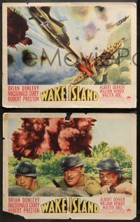 3g0588 WAKE ISLAND 4 LCs 1942 America will never forget, Brian Donlevy, Macdonald Carey!