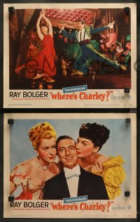 3g0389 WHERE'S CHARLEY 8 LCs 1952 wacky images of cross-dressing Ray Bolger in the title role!