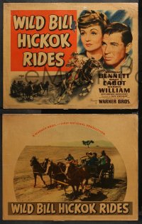 3g0393 WILD BILL HICKOK RIDES 8 LCs 1942 Constance Bennett, Bruce Cabot, Warren William, cowboys!