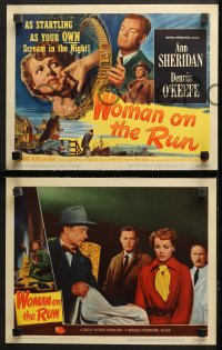 3g0397 WOMAN ON THE RUN 8 LCs 1950 cool images of sexy Ann Sheridan, Dennis O'Keefe, film noir!