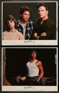 3g0450 YOUNGBLOOD 7 LCs 1986 great images of ice hockey players Rob Lowe & Patrick Swayze, Gibb!
