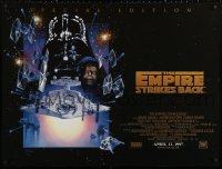 3h0777 EMPIRE STRIKES BACK advance DS British quad R1997 they're back on the big screen!