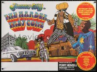 3h0780 HARDER THEY COME British quad R1977 Jimmy Cliff, Jamaican reggae music, really cool art!