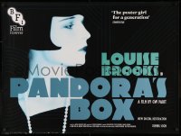 3h0787 PANDORA'S BOX advance British quad R2018 great close portrait of sexy Louise Brooks, G.W. Pabst!
