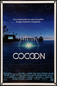 3h0304 COCOON int'l Spanish language 1sh 1985 Ron Howard classic sci-fi, great artwork by John Alvin!